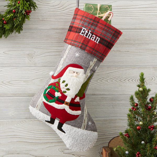 Personalization Mall Wintry Cheer Santa Personalized Christmas Stocking